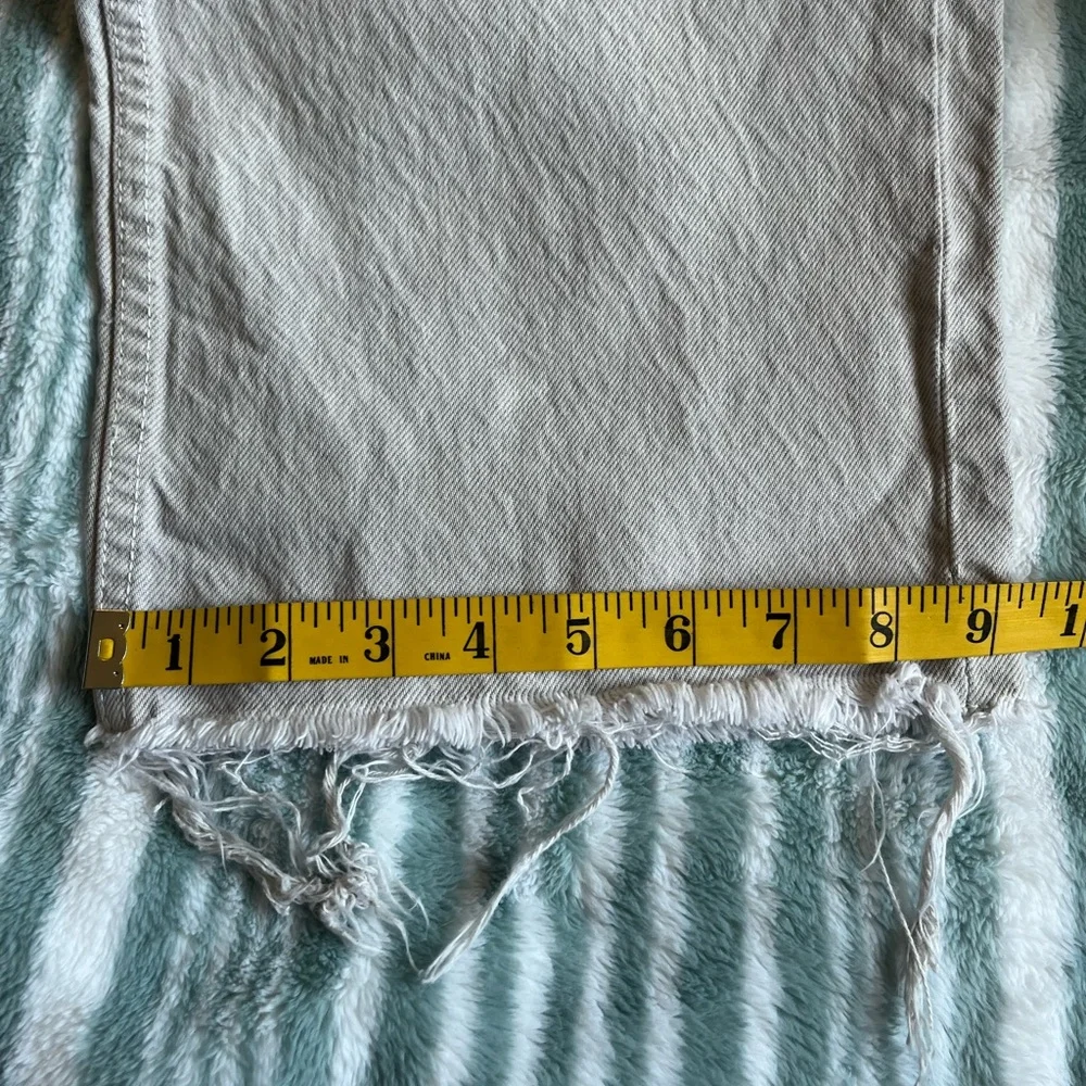 ZARA gray & white tie dye Grunge Pant Raw Hem wide Leg High Rise Jean size small
